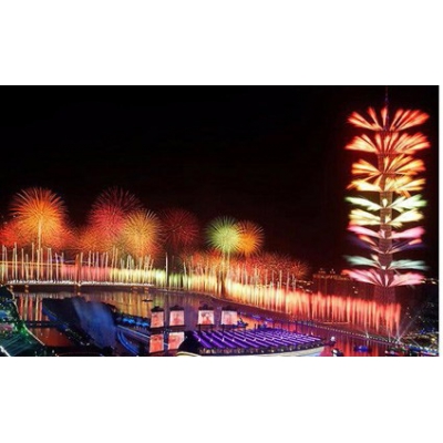 Guangzhou Asian Games witnessed its first rehearsal of fireworks